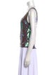 Chris Benz Printed Scoop Neck Top