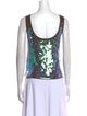 Chris Benz Printed Scoop Neck Top