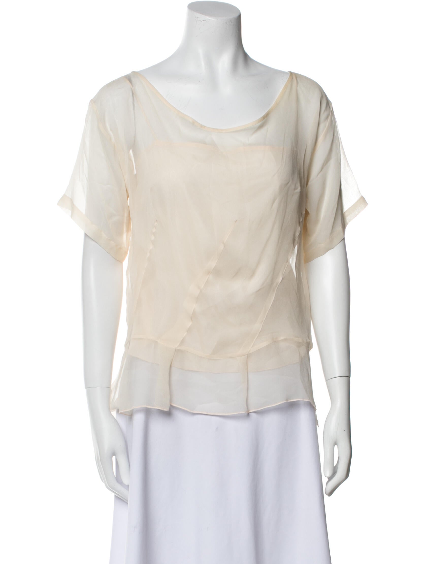 Chris Benz Silk Scoop Neck Blouse