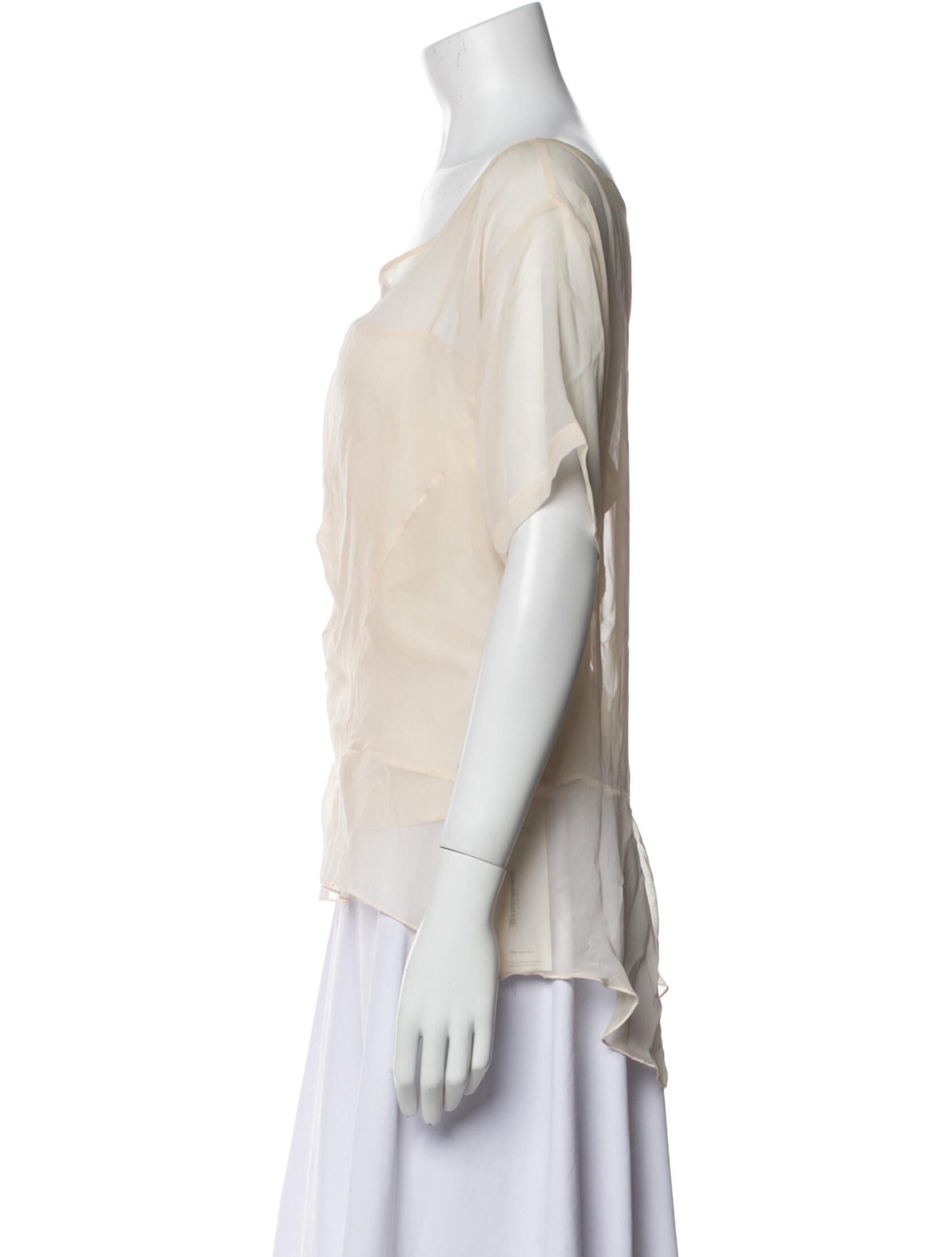 Chris Benz Silk Scoop Neck Blouse