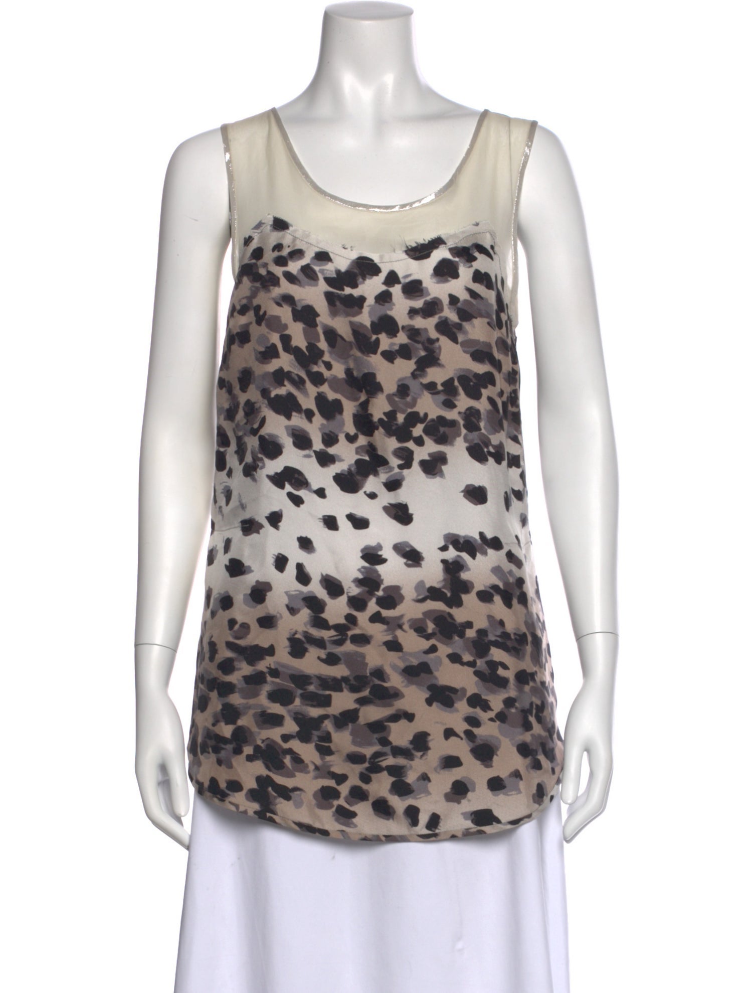 Chris Benz Silk Animal Print Top
