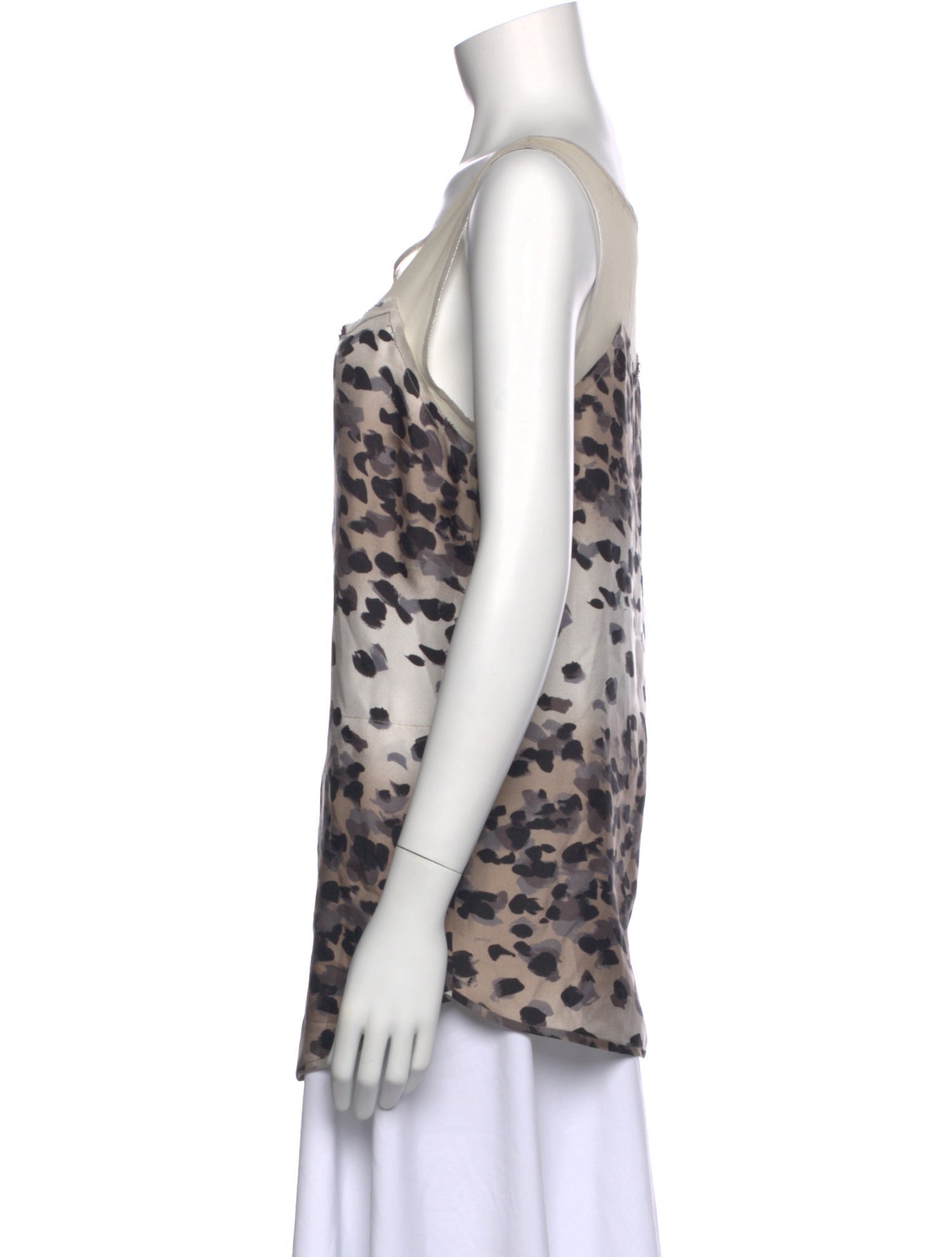 Chris Benz Silk Animal Print Top