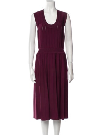 CASASOLA Scoop Neck Midi Length Dress