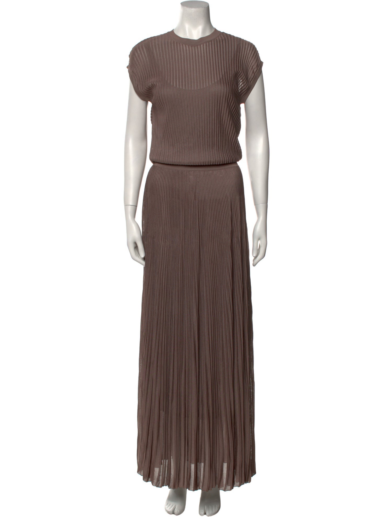 CASASOLA Crew Neck Long Dress