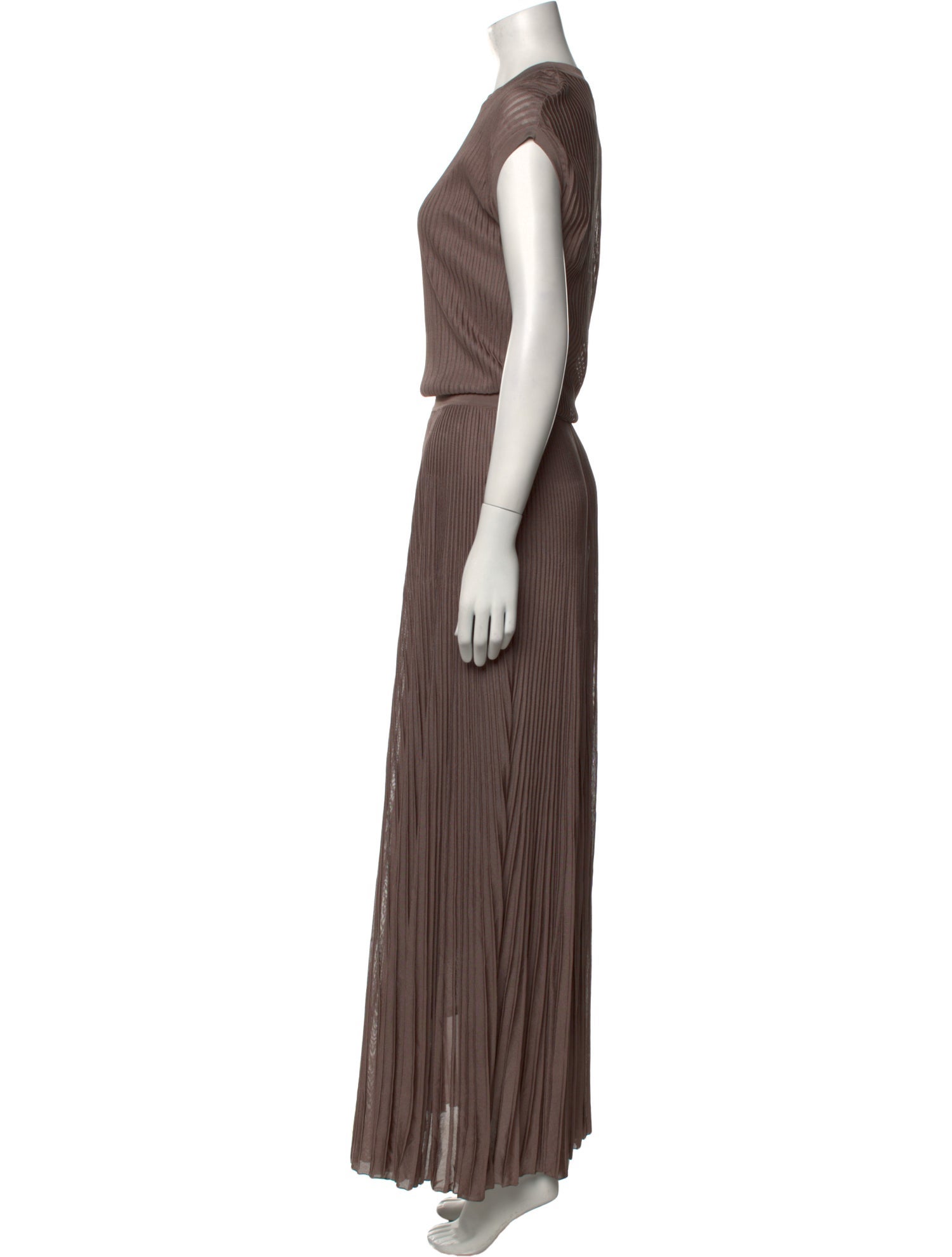 CASASOLA Crew Neck Long Dress