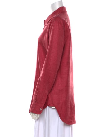 CASASOLA Virgin Wool Long Sleeve Button-Up Top