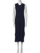 CASASOLA Crew Neck Long Dress
