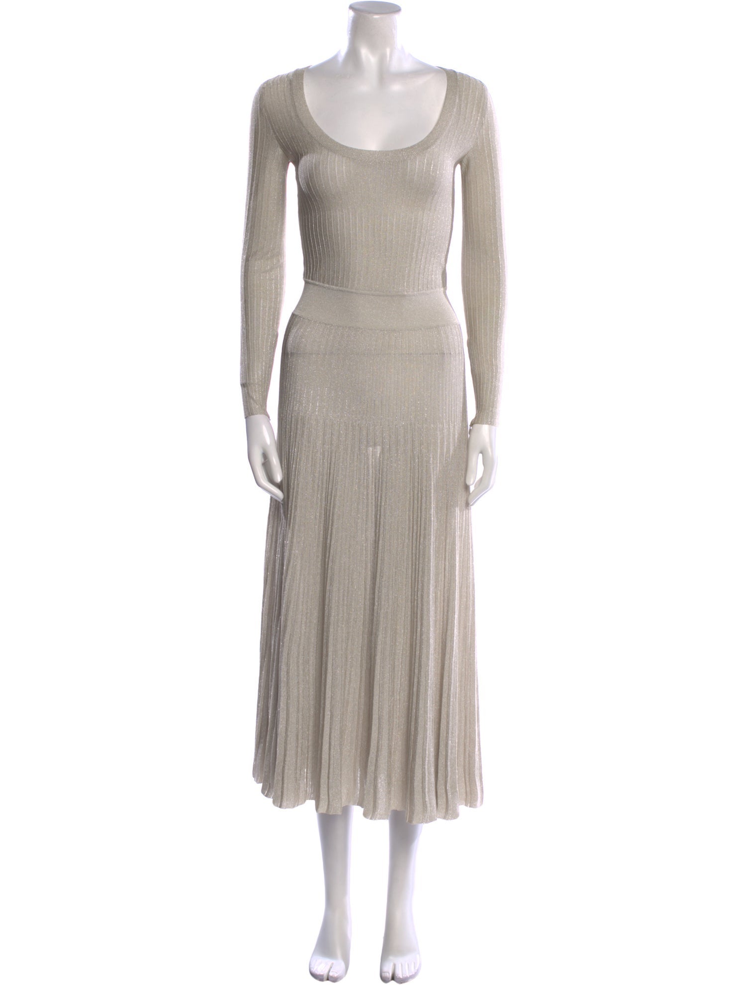 CASASOLA Scoop Neck Midi Length Dress