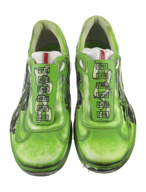 Cass x Prada Leather Printed Sneakers