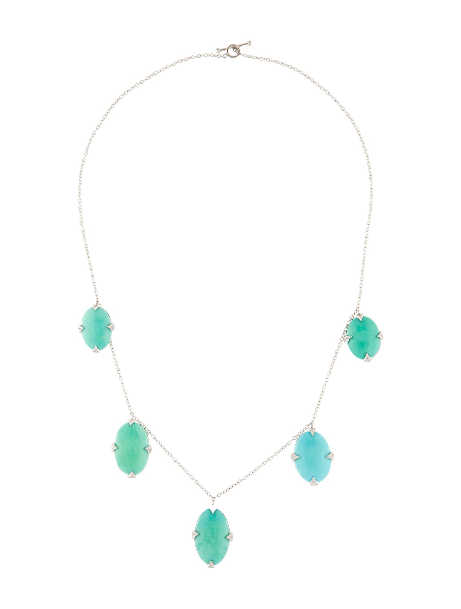 Cathy Waterman Platinum 25.81ctw Turquoise & Diamond Pendant Necklace