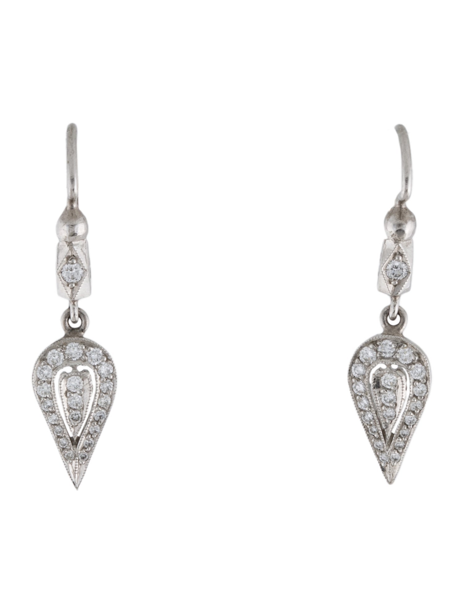 Cathy Waterman Platinum Diamond Drop Earrings