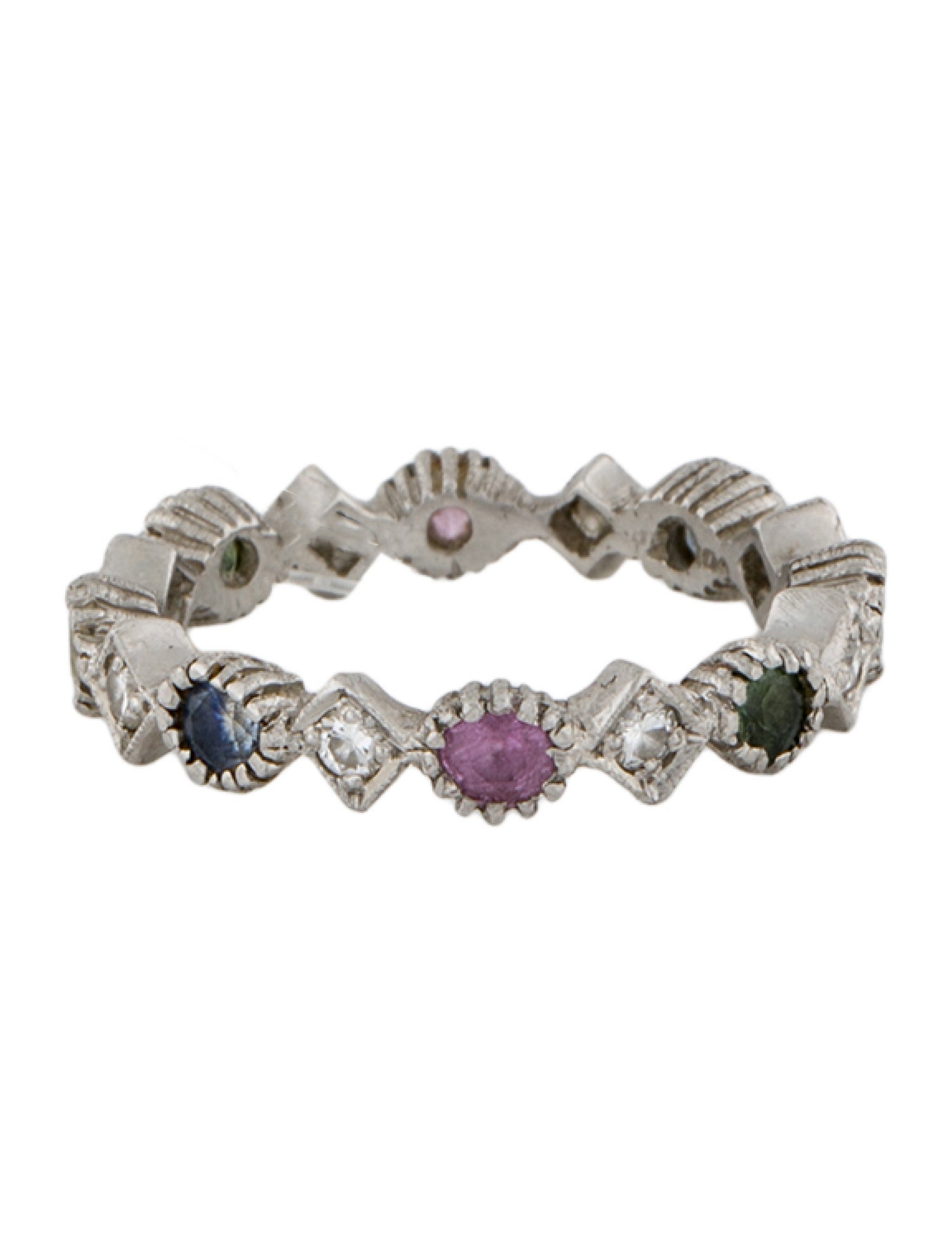 Cathy Waterman Platinum Sapphire & Diamond Eternity Band