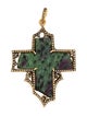 Cathy Waterman 22K Diamond & Ruby in Zoisite Cross Pendant