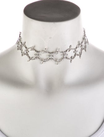 Cathy Waterman 2.14ctw Platinum Diamond Flower Collar Necklace