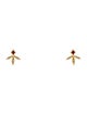 Cathy Waterman Ruby & Diamond Three Point Leaf Stud Earrings
