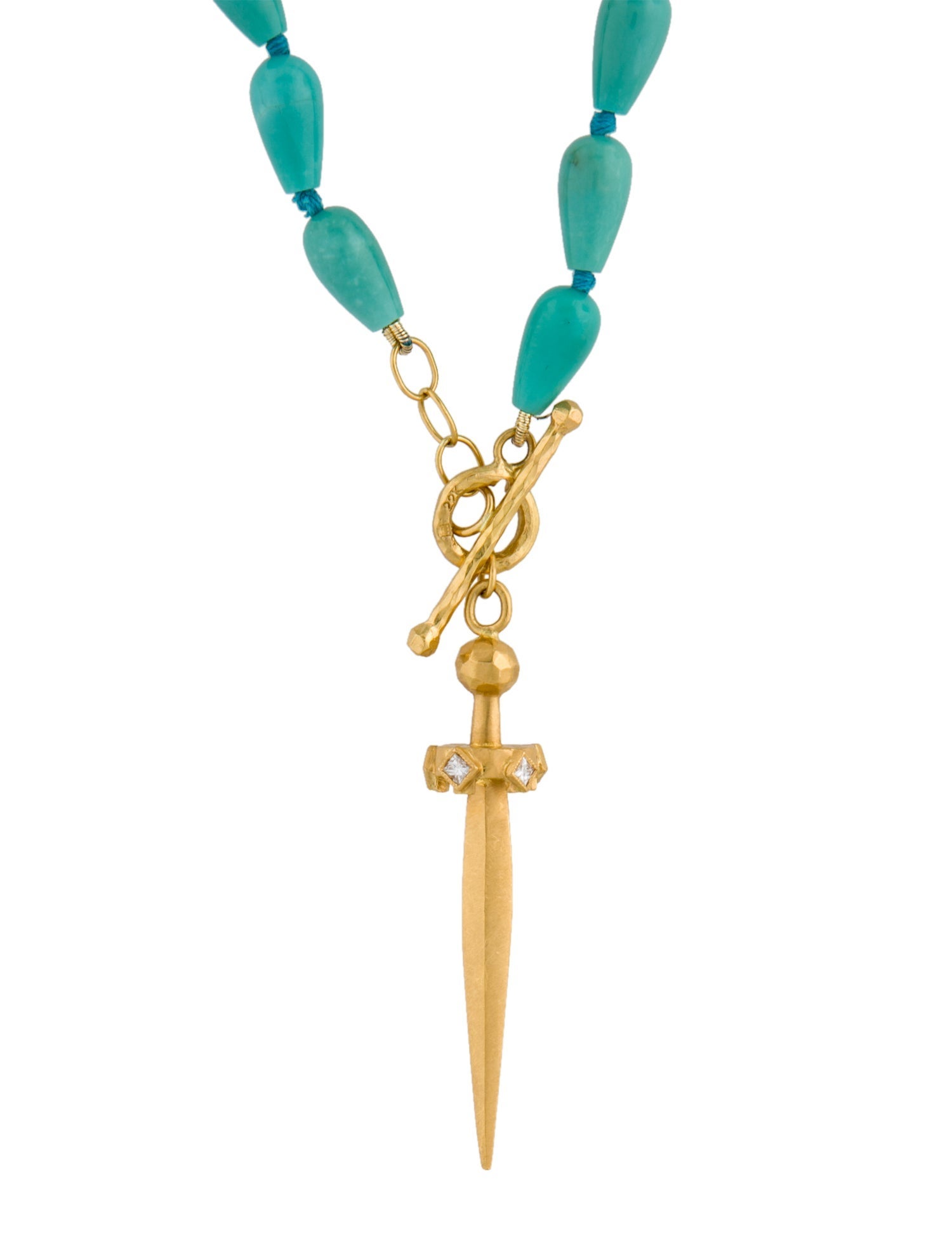 Cathy Waterman 22K Pearl, Turquoise & Diamond Bead Strand Necklace