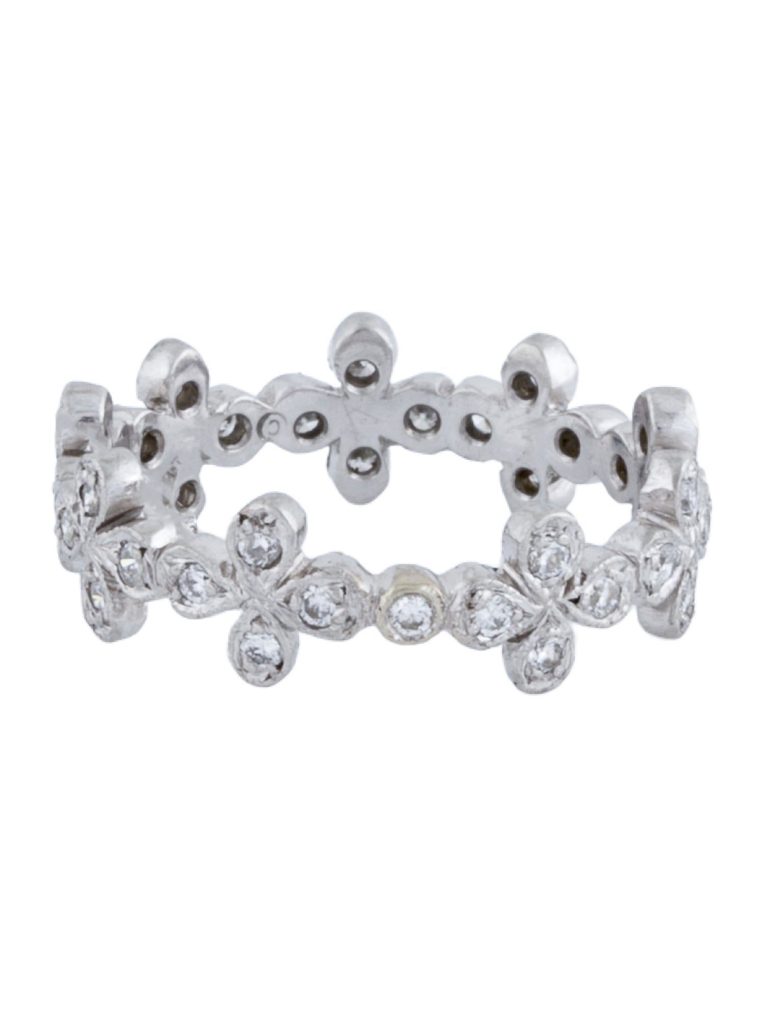 Cathy Waterman Platinum Diamond Floral Eternity Band