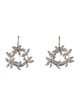 Cathy Waterman Platinum Diamond Circle Flower Drop Earrings