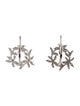 Cathy Waterman Platinum Diamond Circle Flower Drop Earrings