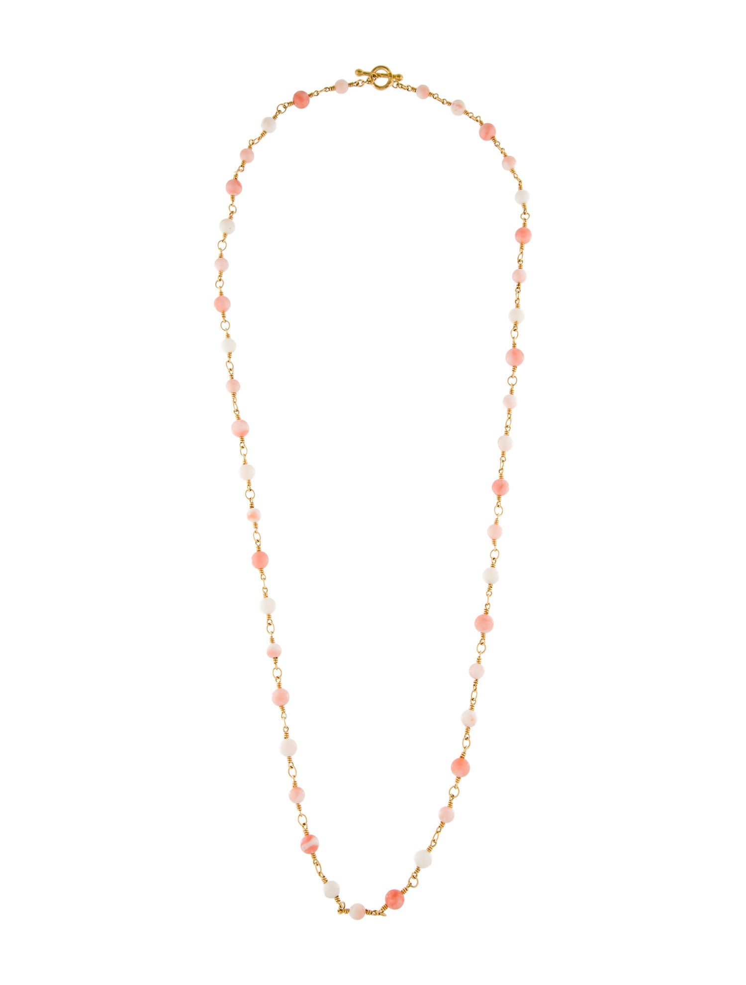 Cathy Waterman 22K Coral Bead Station Necklace