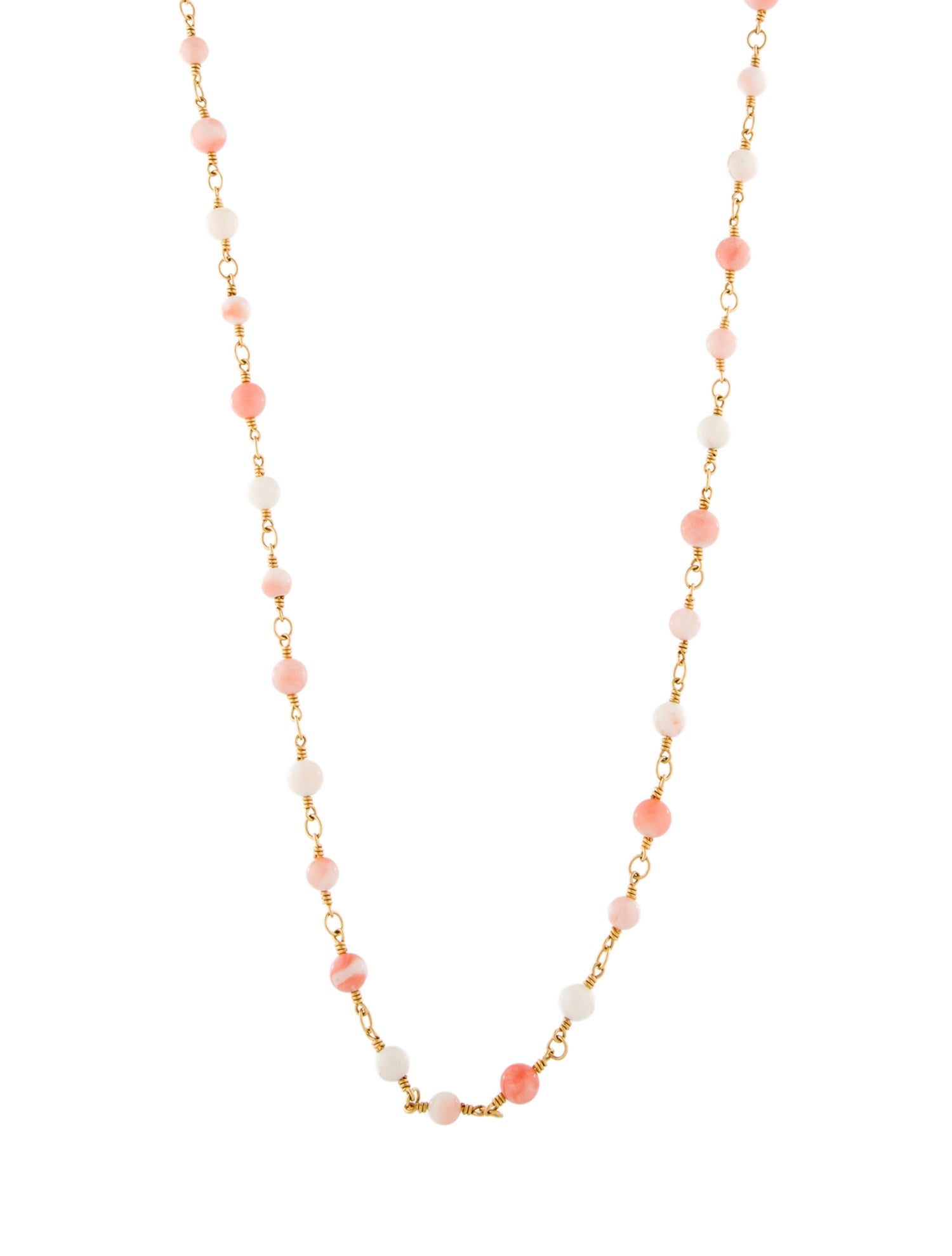Cathy Waterman 22K Coral Bead Station Necklace