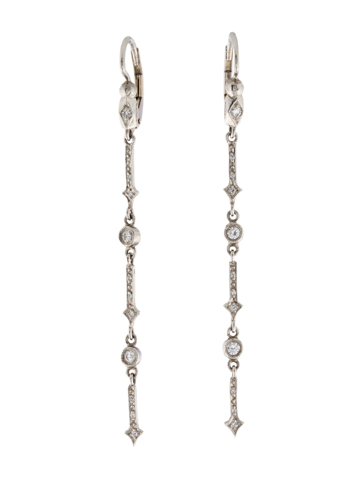 Cathy Waterman Platinum Diamond Drop Earrings