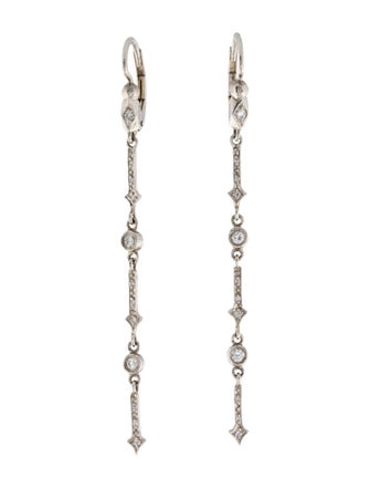Cathy Waterman Platinum Diamond Drop Earrings