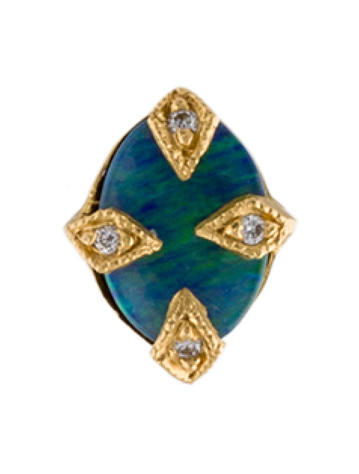 Cathy Waterman 22K Opal Doublet & Diamond Single Stud Earring