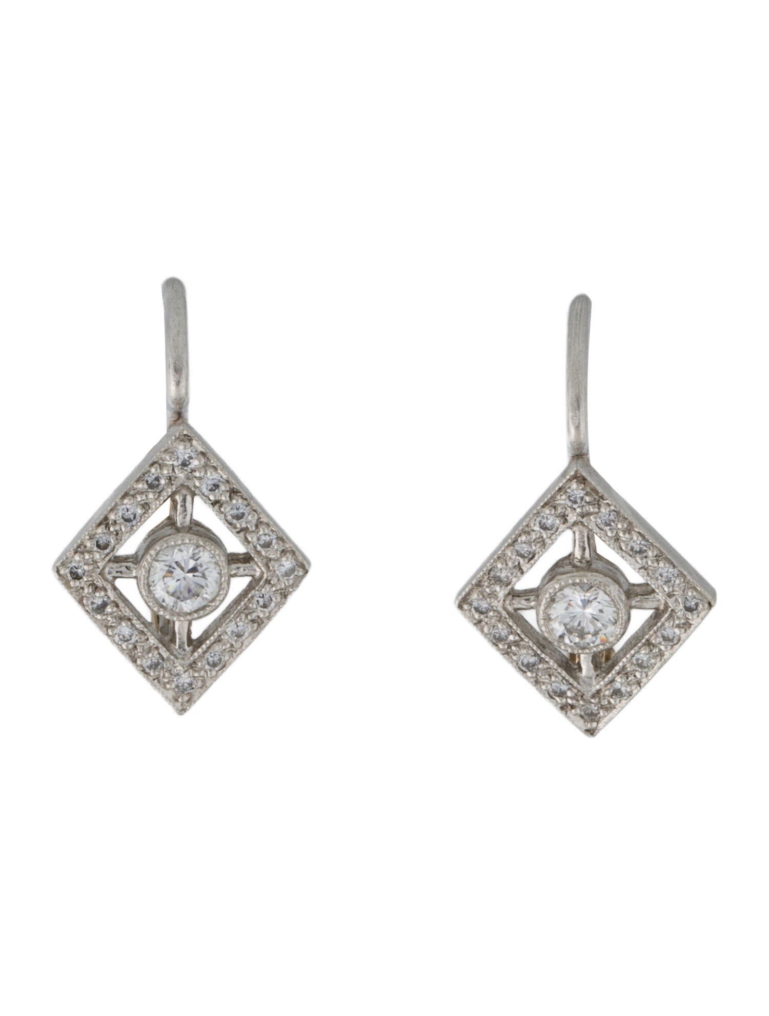 Cathy Waterman Platinum Diamond Drop Earrings