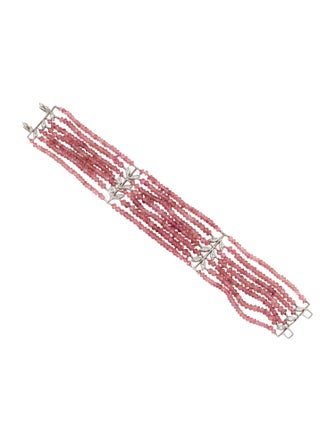 Cathy Waterman Platinum Tourmaline & Diamond 7 Row Wheat Bracelet