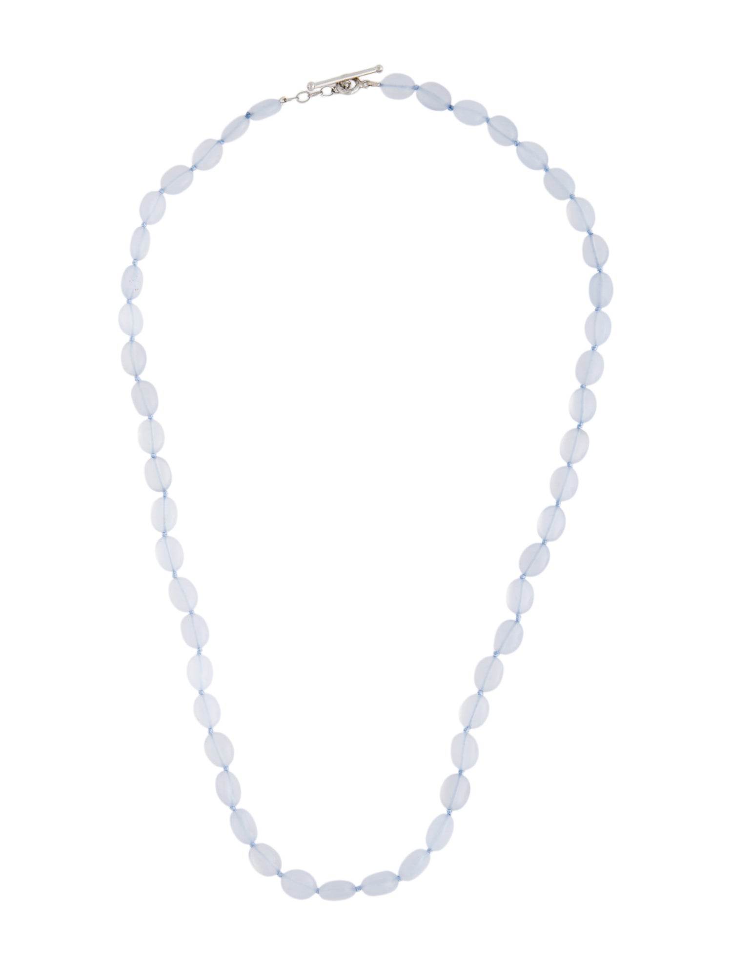 Cathy Waterman Platinum Chalcedony Bead Strand Necklace