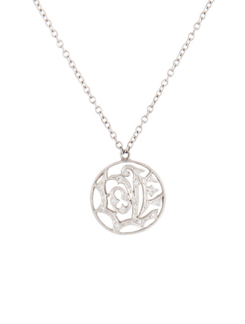 Cathy Waterman Platinum Diamond Love Pendant Necklace