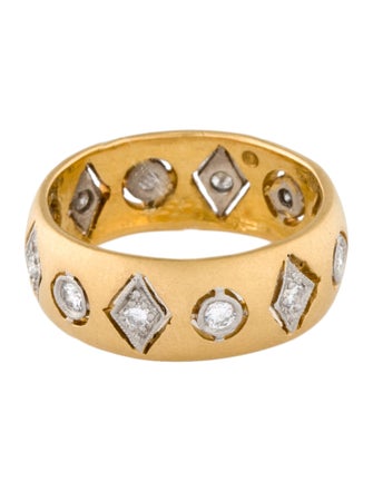 Cathy Waterman Diamond Two-Tone Floating Geo Band
