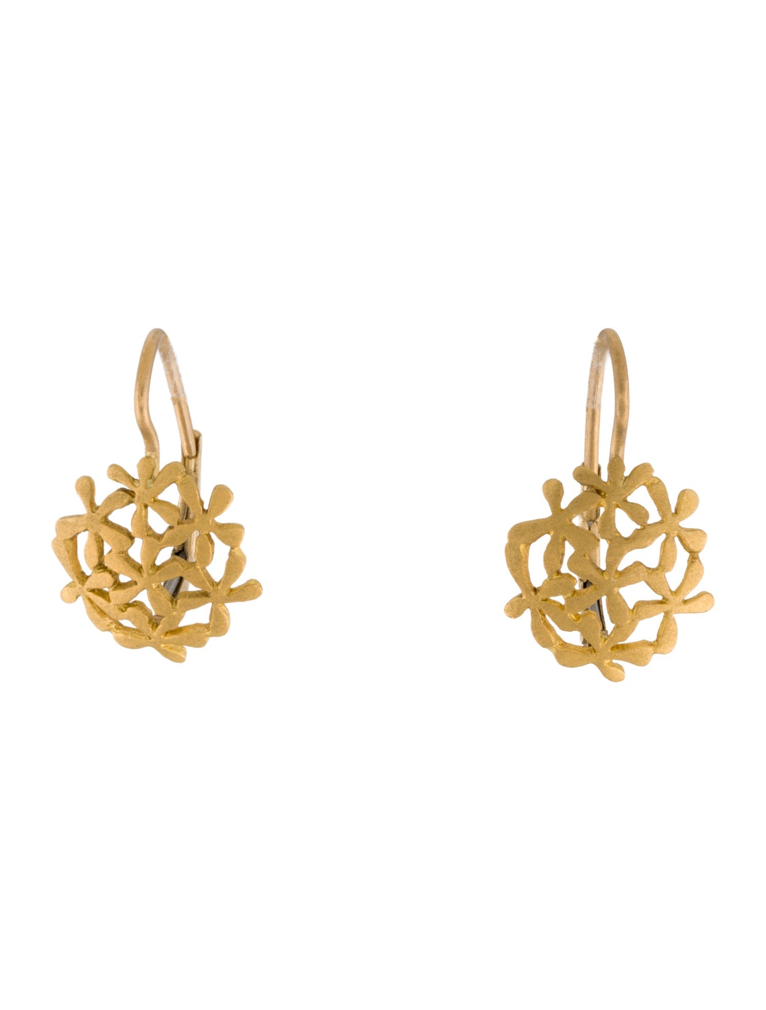 Cathy Waterman 22K Baby Breath Flower Drop Earrings