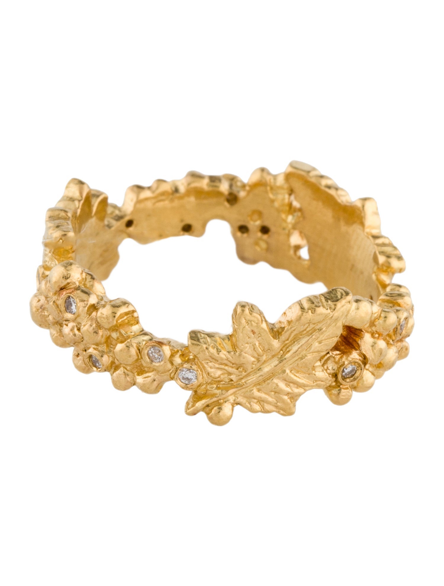 Cathy Waterman 22K Diamond Leaf Band