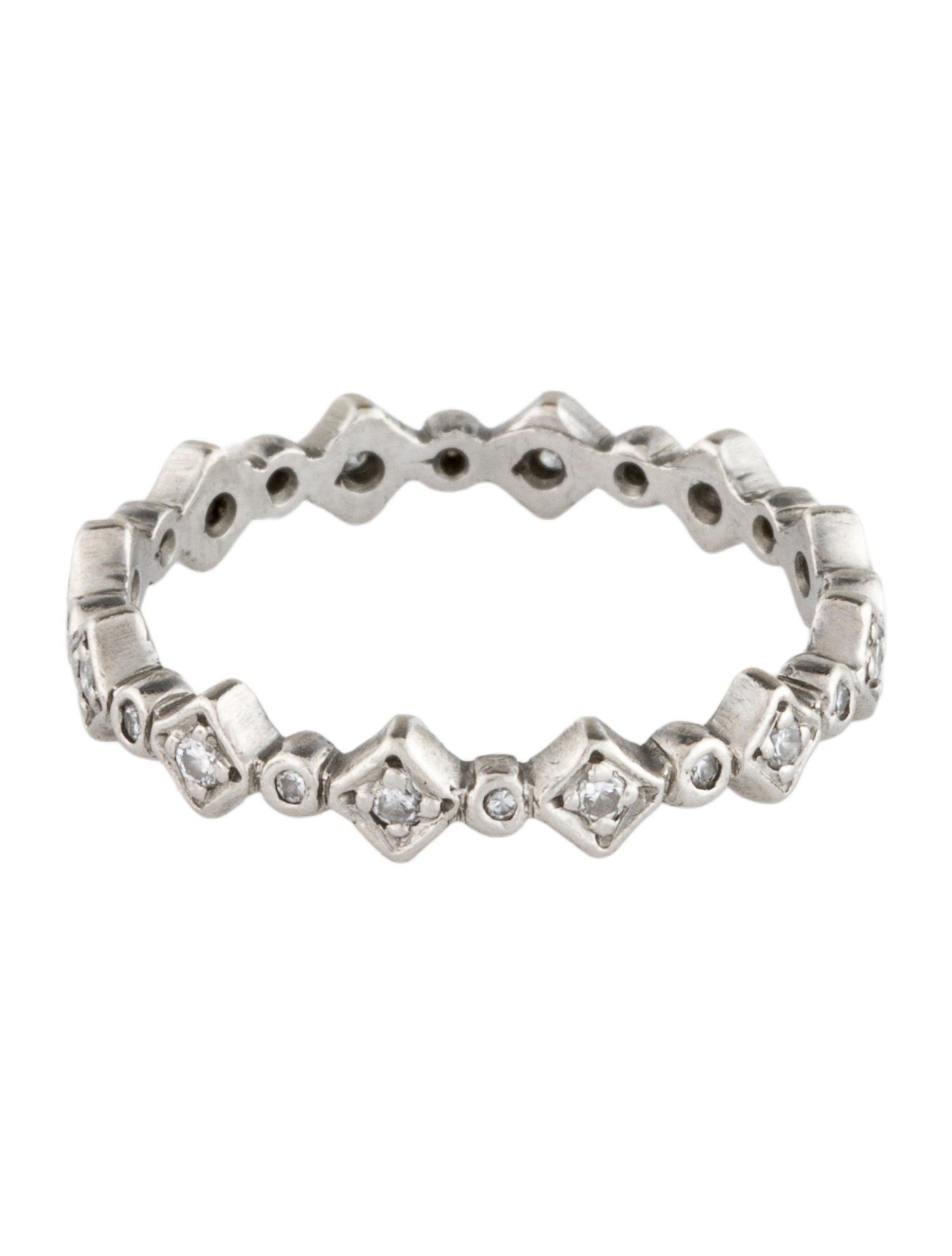 Cathy Waterman Platinum Diamond Geometric Eternity Band