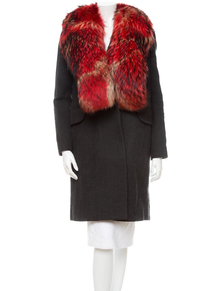 Carven Fur Collared Coat