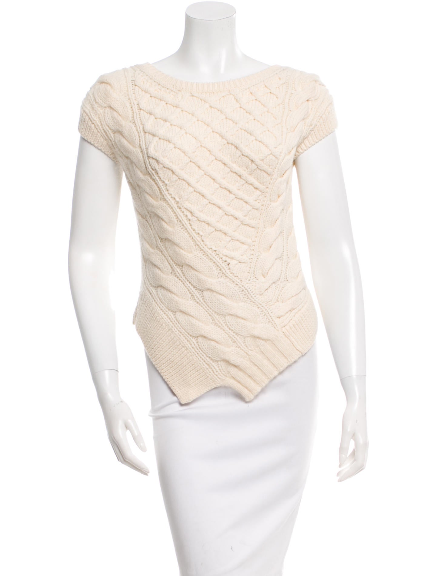 Carven CableKnit Wool Top Clothing CAV22960 The RealReal