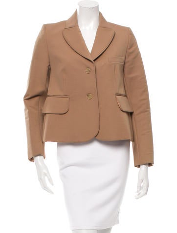 Carven Wool-Blend Peak Lapel Blazer