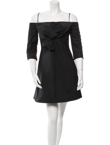 Carven Bow-Accented Off-The-Shoulder Dress