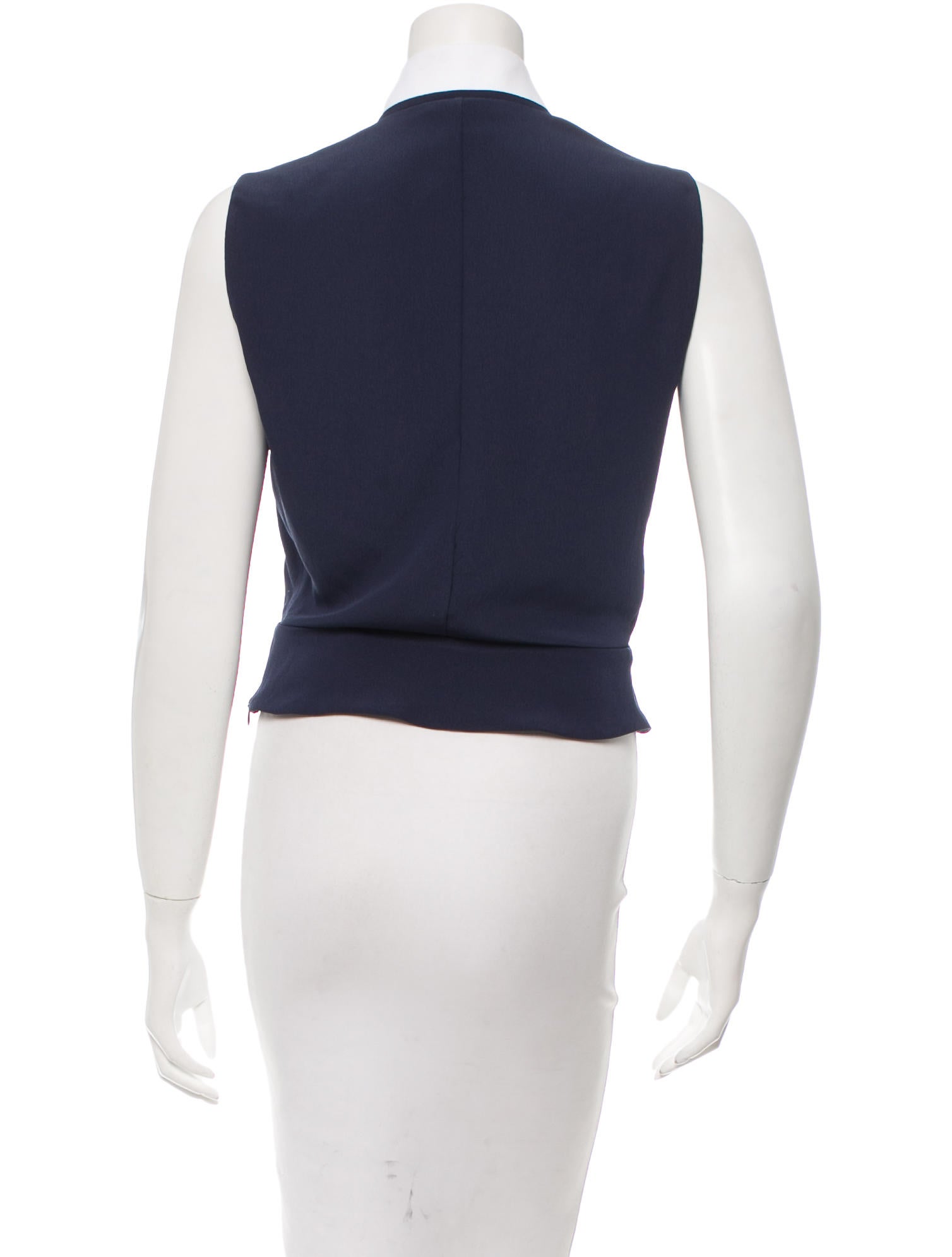 Carven Sleeveless Surplice Top Clothing CAV24242 The RealReal