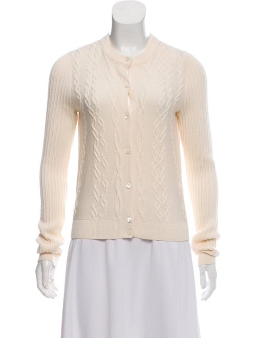 Carven Wool Cable Knit Cardigan wool