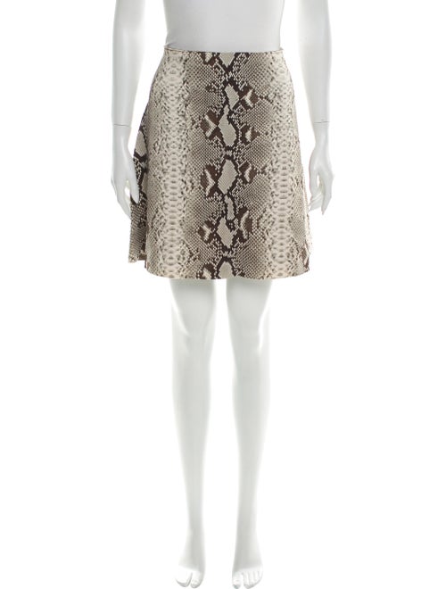 Carven Animal Print Mini Skirt Brown