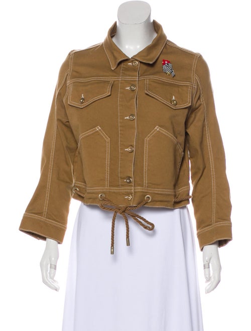Carven Embroidered Denim Jacket denim