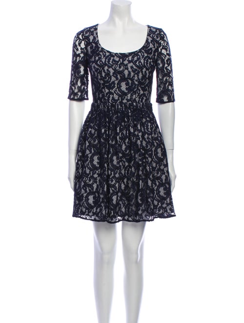 Carven Gingham Mini Dress Navy