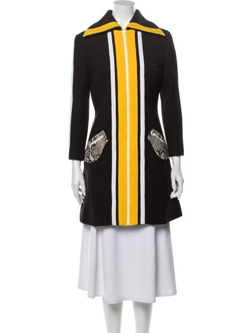 Carven Striped Coat Black