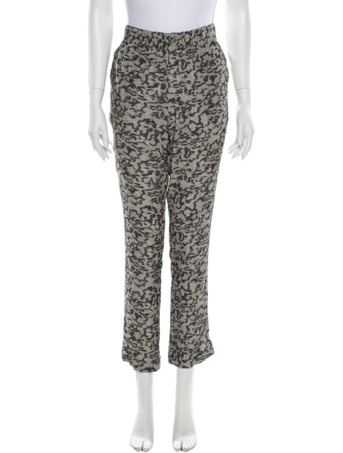 Carven Animal Print Straight Leg Pants w/ Tags Gre