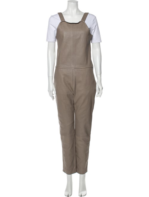 Carven Leather Scoop Neck Jumpsuit w/ Tags