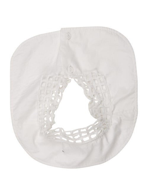 Carven Lace Button Collar White