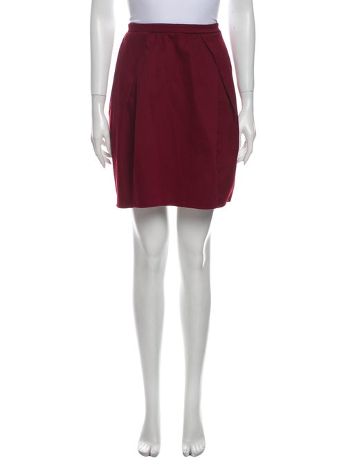 Carven Pleated Accents Mini Skirt Red